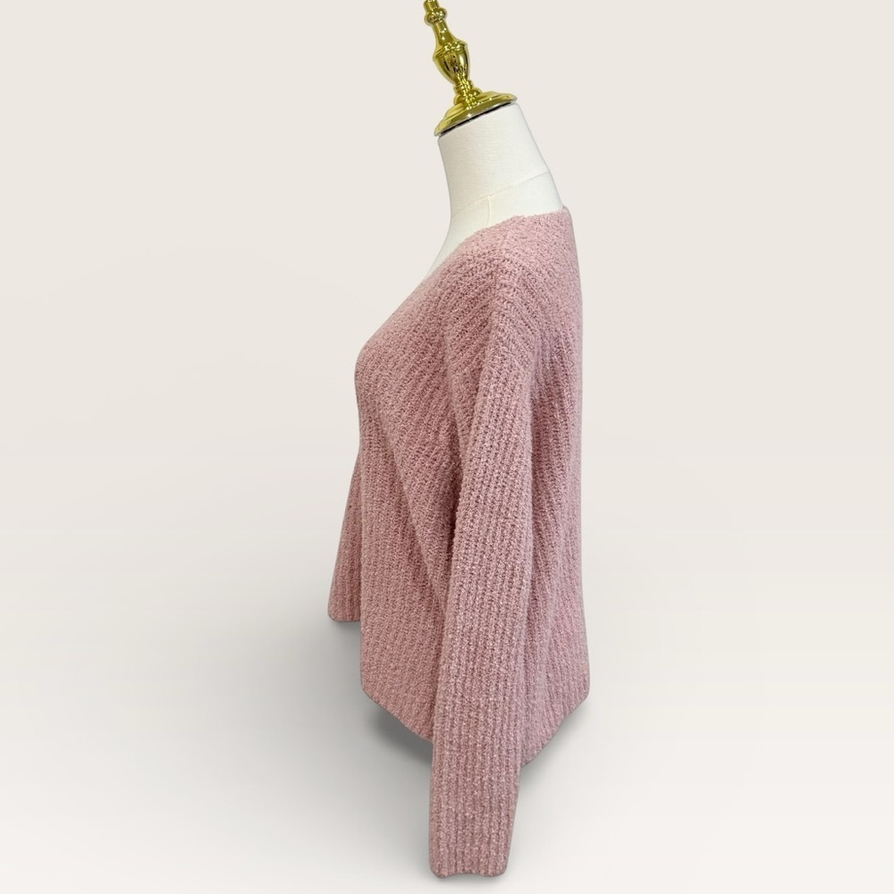 Eileen Fisher Women’s Organic Cotton Cashmere Fluff V-Neck Sweater Opal Pink NWT - Picture 5 of 13